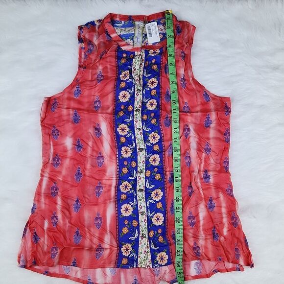 Aratta Silent Journey -201 NWT Eleanora Floral Sleeveless Button-Down‎ Top M - Picture 10 of 11